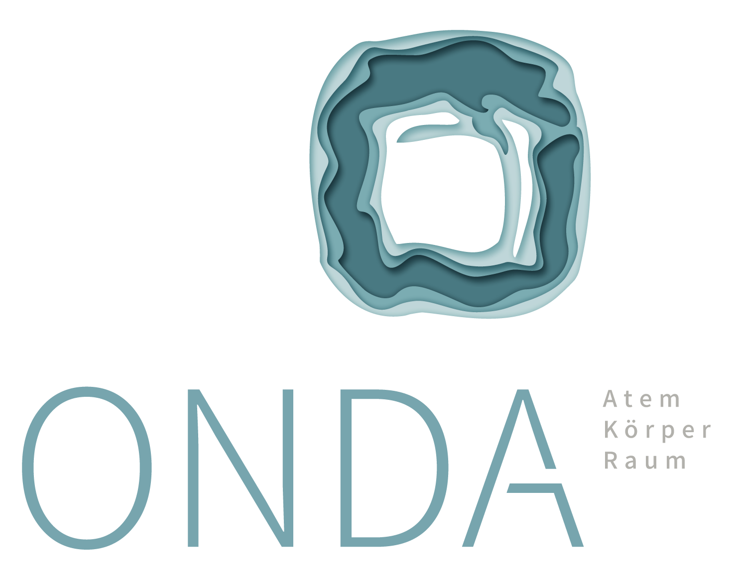Logo von ONDA, Atem- und Bewegungstherapie, mit stilisierten Wellenformen